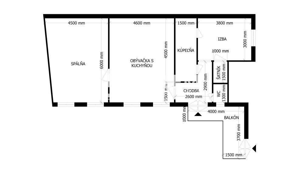 REZERVOVANÉ. Palisády, 3 izbový priestranný byt s balkónom a výhľadom na hrad